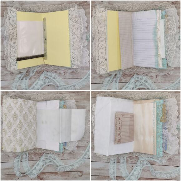 Turquoise Embellished Junk Journal: Flowers, Birds and Butterflies (Everything) - Picture 6 of 16